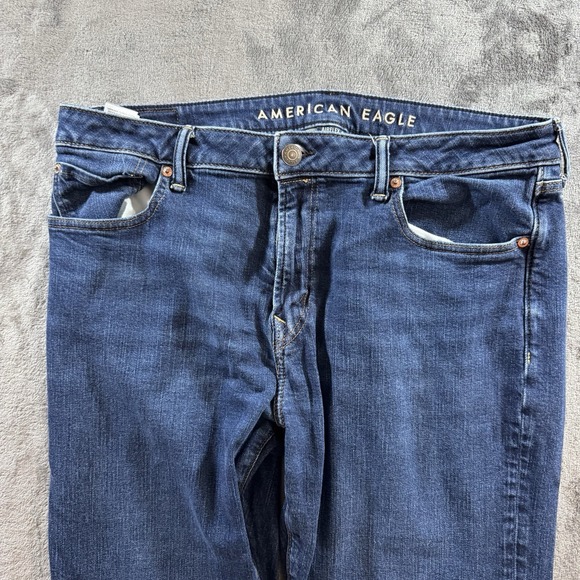 American Eagle AirFlex + Jeans Mens Size 36x32 Blue Bootcut Stretch  (M: 36x31) - Picture 5 of 12